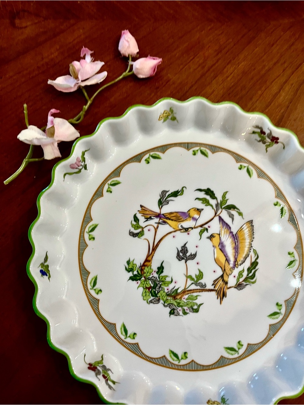 VTG Georges Briard Woodland Melody Porcelain Quiche Dish Fluted 10" Baking Pan